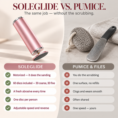 SoleGlide™ — Smooth Feet, No Salon